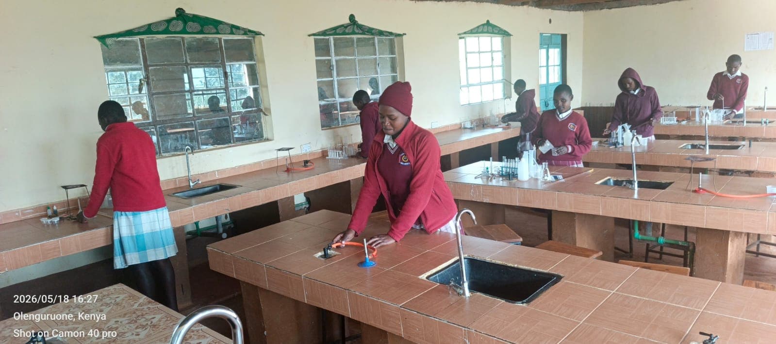 Students conducting experiments
